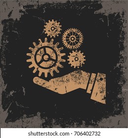 Gear design on grunge background,vector
