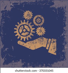 
Diseño del engranaje sobre fondo antiguo,vector de grifo
