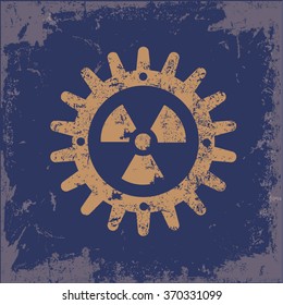
Gear design on old background,grunge vector