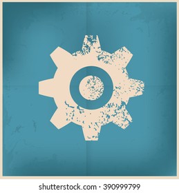 Gear design on old background,grunge vector