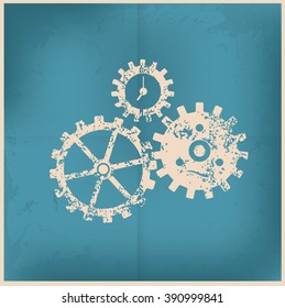 
Gear design on old background,grunge vector