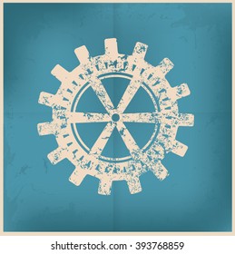 Gear design on old background,vector