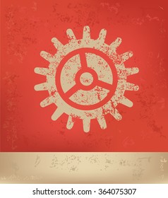 Gear design on red background,grunge vector