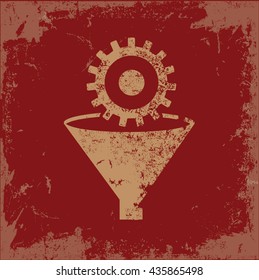 Gear design on red background,vector