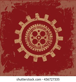 Gear design on red background,vector
