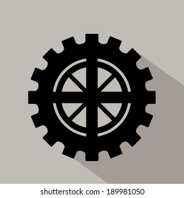 Gear design  over gray background, vector illustration