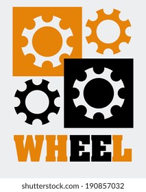 Gear design over white background, vector illustration