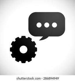 gear design over white background, vector illustration