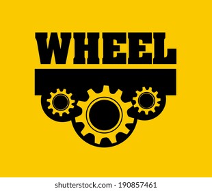 Gear design over yellow background, vector illustration