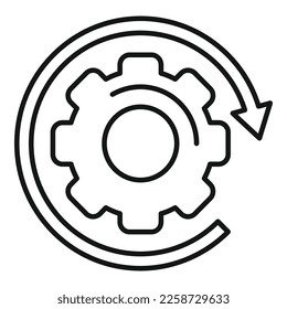 Gear development icon outline vector. Earth sdg. Eco recycle