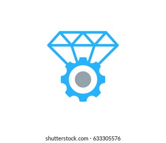 Gear Diamond Icon Logo Design Element