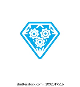 Gear Diamond Logo Icon Design