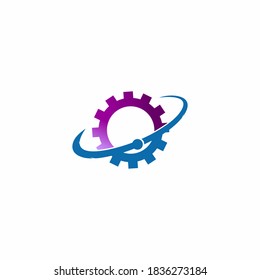 Gear Digital Service Logo, Tech Service logo designs template stock illustration