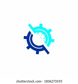 Gear Digital Service Logo, Tech Service logo designs template stock illustration