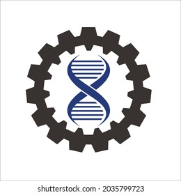 gear with DNA symbol in the middle.