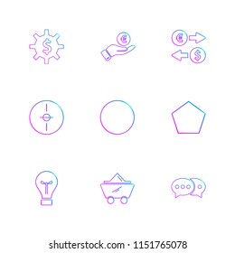 gear  dollar  circle  target   idea  shapes  electronic  time  ecology  icon vector design  flat  collection style creative  icons  traingle  square  hexagon  pentagon  battery  electricity