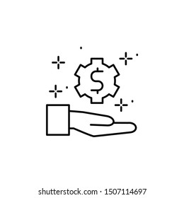 Gear, dollar, hand icon. Element of modern business icon