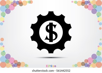 gear dollar icon 