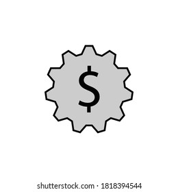 engranaje, icono del dólar. Elemento de ilustración financiera. Los símbolos y símbolos se pueden usar para web, logotipo, aplicación móvil, interfaz de usuario, UX