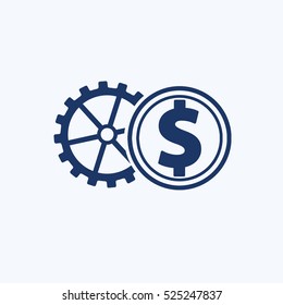 Gear and dollar icon,clean vector