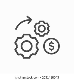 Icono de esquema del dólar. Icono de hacer dinero negro