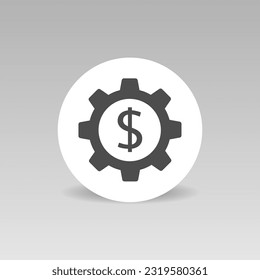 Gear with dollar vector icon American money symbol