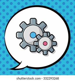 Gear doodle, speech bubble