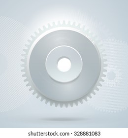 Gear and drawing gear wheel on the background