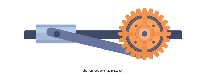 Gear drive part flat illustration