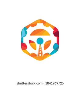 Zahnradgetriebe, Vektorlogo-Design. Modernes Logo für Automechaniker.