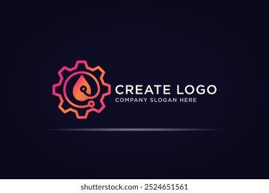 gear drop circular technology logo