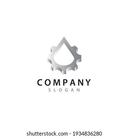 Gear drop logo template vector icon design