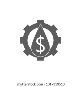gear and a drop of oil icon. Element of oil and gas icon. Premium quality graphic design icon. Signs and symbols collection icon for websites, web design, mobile app on white background