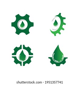 Gear drop oil logo icon vector template.