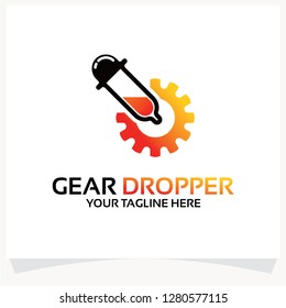 Gear Dropper Logo Template Design Vector Inspiration. Icon Design