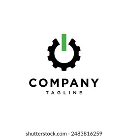 Gear electric button logo icon vector template.eps