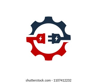 Gear Electric Icon Logo Design Element