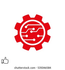 gear, electronic circuit, icon, vector illustration EPS 10
