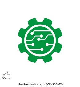 gear, electronic circuit, icon, vector illustration EPS 10