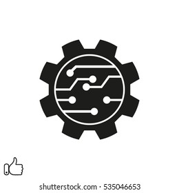 gear, electronic circuit, icon, vector illustration EPS 10