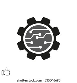 gear, electronic circuit, icon, vector illustration EPS 10