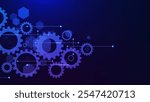 Gear element and cogs wheel mechanism. Abstract high digital technology and engineering concept background. Vector illustration