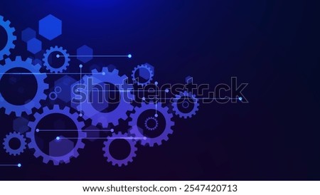 Gear element and cogs wheel mechanism. Abstract high digital technology and engineering concept background. Vector illustration