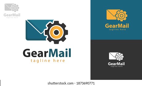 Gear email logo template. Vector