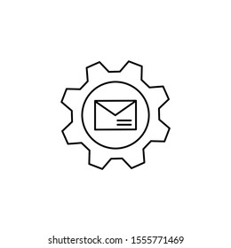Gear, email, send icon. Simple line, outline vector of information transfer icons for ui and ux, website or mobile application