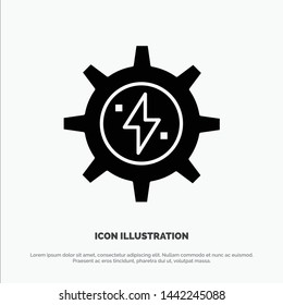 Gear, Energy, Solar, Power solid Glyph Icon vector