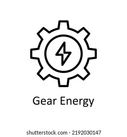Gear Energy vector Outline Icon Design illustration on White background. EPS 10 File