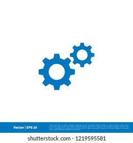 gear engine icon vector in blue colour
