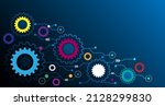 Gear Engine work Mechanical concept.future Technology machine engineering symbol. Industry development. Business solution idea. EP.4.hi-tech communication concept innovation vector illustration 