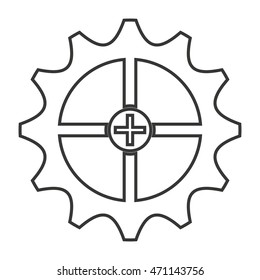 Gear Engineering Design Isolated Vector Illustration Stock Vector ...